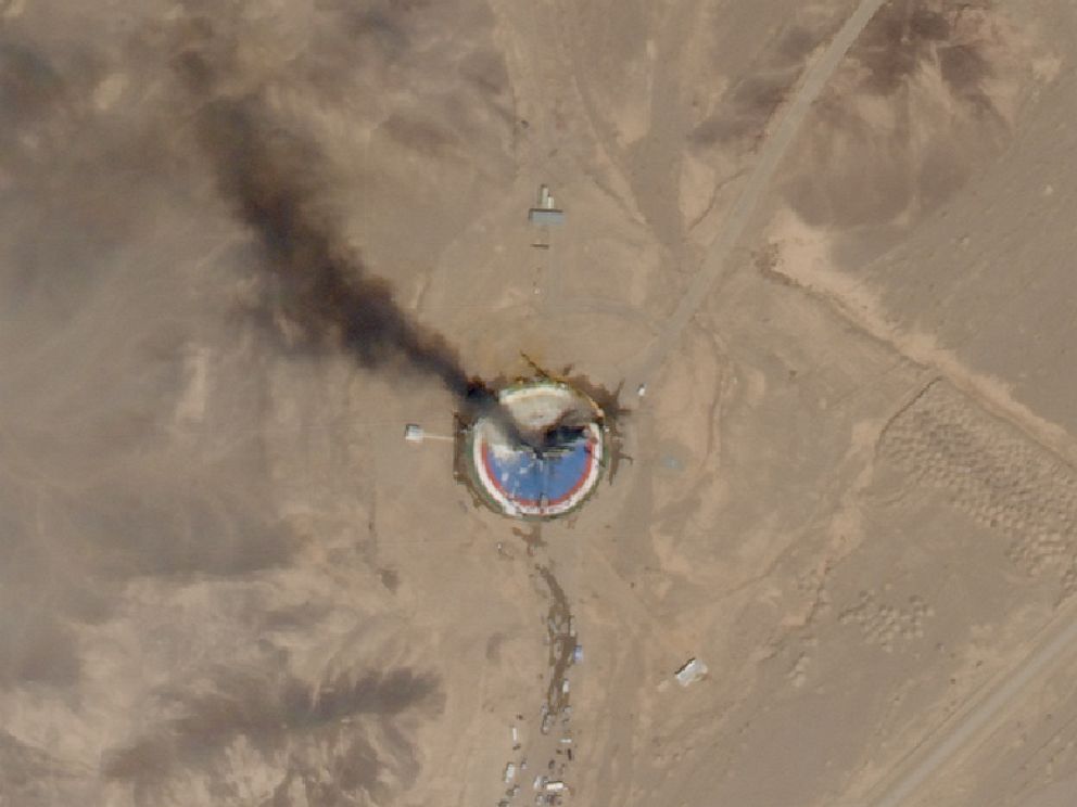 Before And After Satellite Photos Show Iranian Rocket Explosion On Launch Pad Abc News