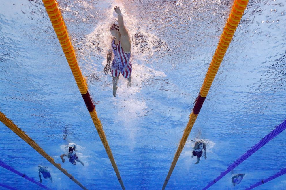 PHOTO: Katie Ledecky of Team United States competes in the Women's 800m Freestyle Final at Tokyo Aquatics Centre on July 31, 2021 in Tokyo, Japan.