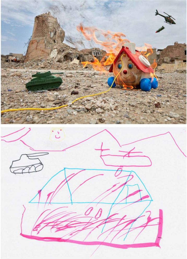 PHOTO: A recreation of a drawing by 9-year-old boy in Iraq, whose house saved him and his family in the middle of a war.
