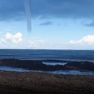 A resident spotted a waterspout spinning along the coast of Zuwara, Libya.