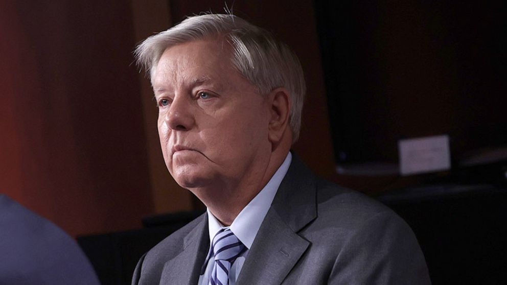 PHOTO: Sen. Lindsey Graham attends a news conference at the U.S. Capitol, Sept. 29, 2022.