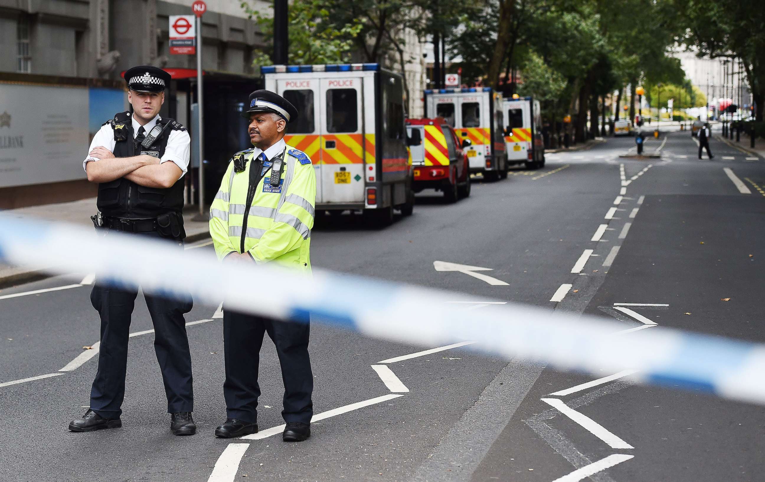 PHOTO: Police at the scene of an incident outside parliament in London, Aug. 14, 2018.