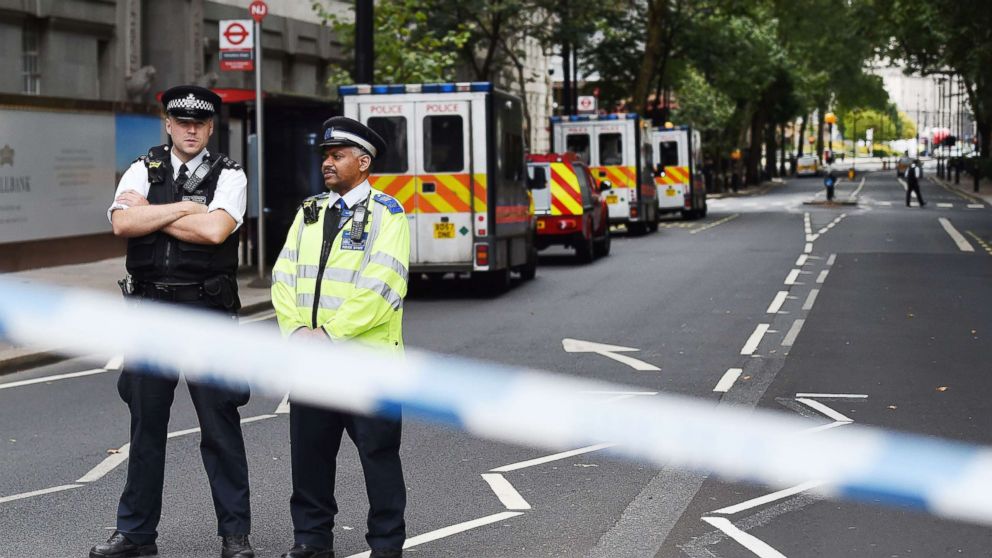 PHOTO: Police at the scene of an incident outside parliament in London, Aug. 14, 2018.