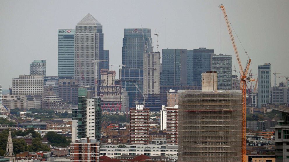 PHOTO: The Canary Wharf financial district is seen from the Broadway development in central London, Britain in this Aug. 23, 2017 file photo.