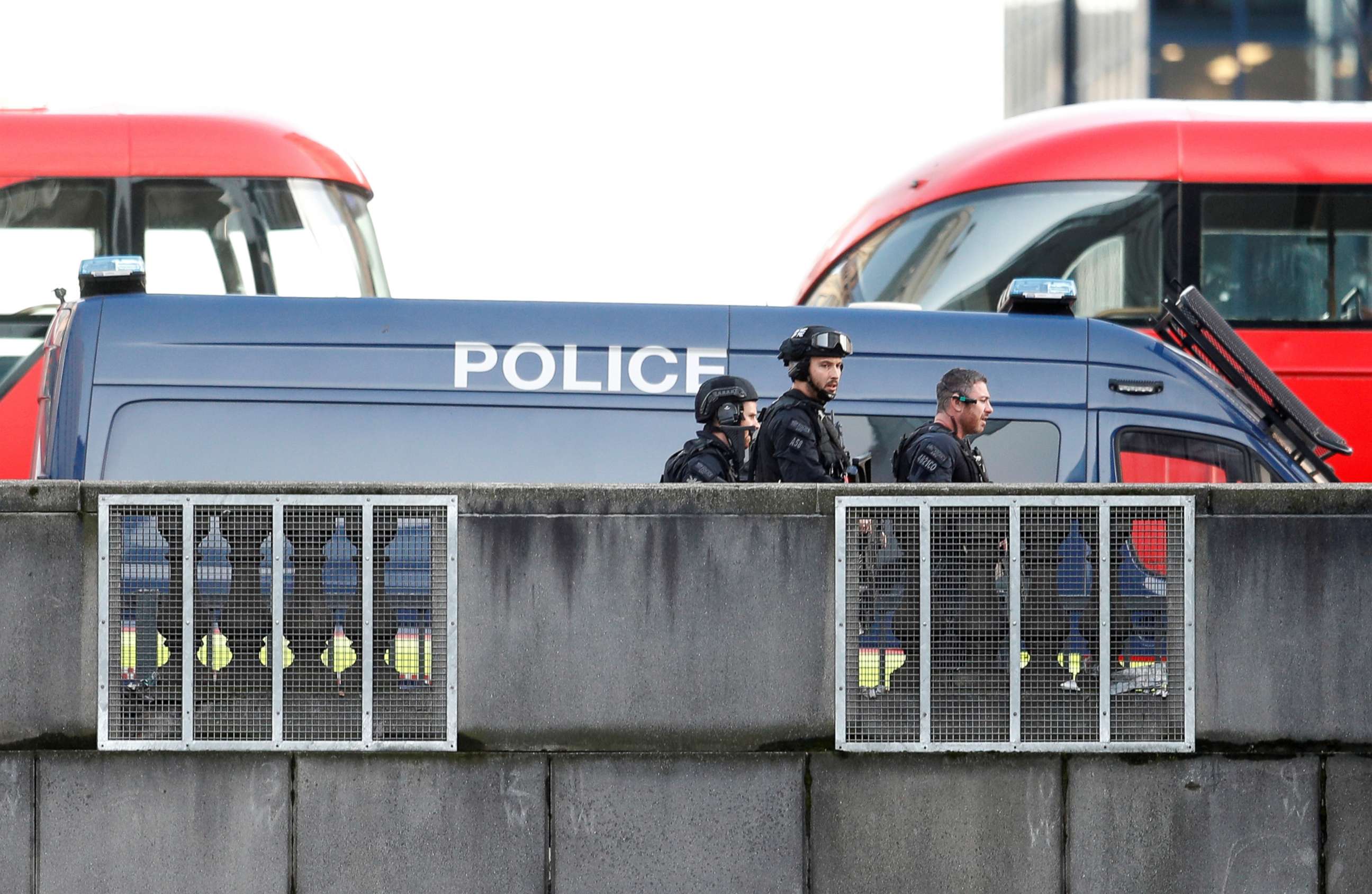 PHOTO: Police officers and emergency staff work at the site of an incident at London Bridge in London, Nov. 29, 2019.