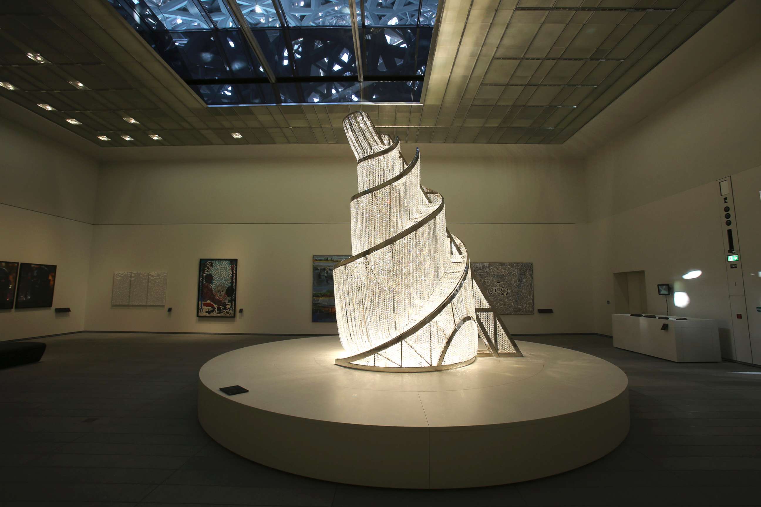 PHOTO: "Fountain of Light" by Ai Weiwei, is displayed at the Louvre Museum in Abu Dhabi.