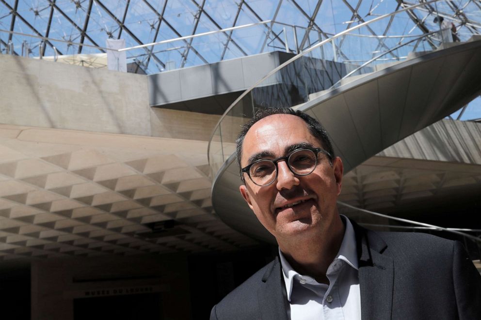 PHOTO: Former president-director of the Louvre museum, Jean-Luc Martinez, poses during a visit of the Louvre museum Tuesday, June 23, 2020 in Paris.