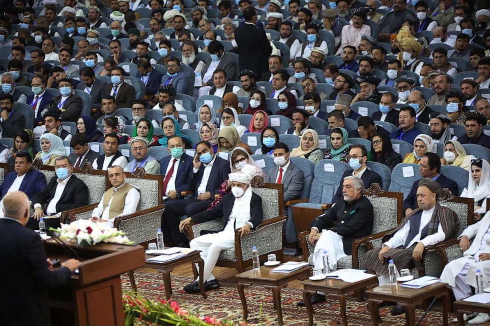PHOTO: Representatives attend a Consultative Loya Jirga, or grand assembly, in Kabul, Afghanistan, Aug. 7, 2020.