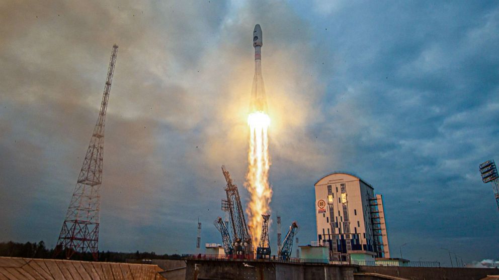 PHOTO: In this handout picture taken and released by the Russian Space Agency Roscosmos on August 11, 2023, a Soyuz 2.1b rocket with the Luna-25 lander blasts off from the launch pad at the Vostochny cosmodrome in Russia.