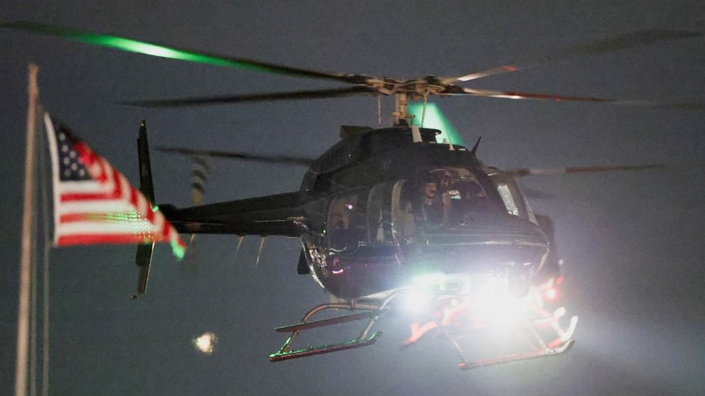 PHOTO: One of the helicopters believed to be carrying Venezuela's President Nicolas Maduro and his wife Cilia Flores arrives after they were captured overnight in Venezuela by U.S. forces, at the Westside Heliport in New York City, January 3, 2026.