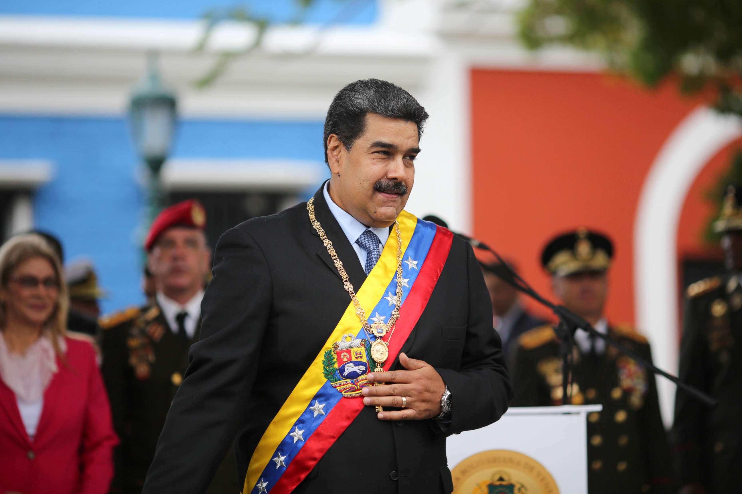 PHOTO: Venezuela's President Nicolas Maduro attends a ceremony to commemorate the Congress of Angostura in Ciudad Bolivar, Venezuela, Feb. 15, 2019.