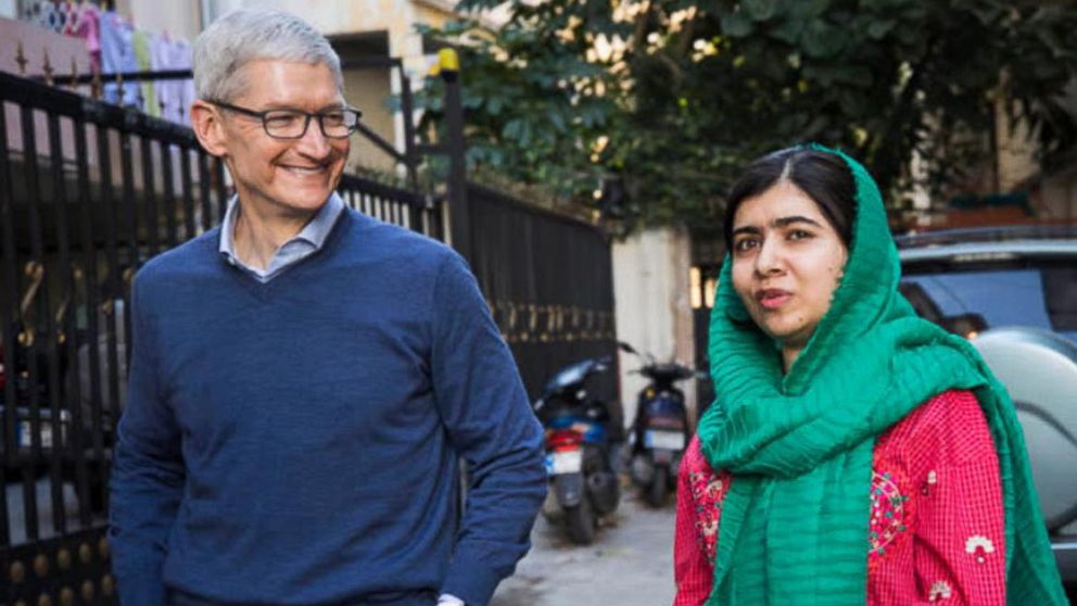 PHOTO: Activist and Nobel Peace Prize Laureate Malala Yousafzai and Apple CEO Tim Cook are collaborating on education for women and girls. The two met to discuss the effort with ABC’s Terry Moran in Beirut, Lebanon, Jan. 20, 2018.
