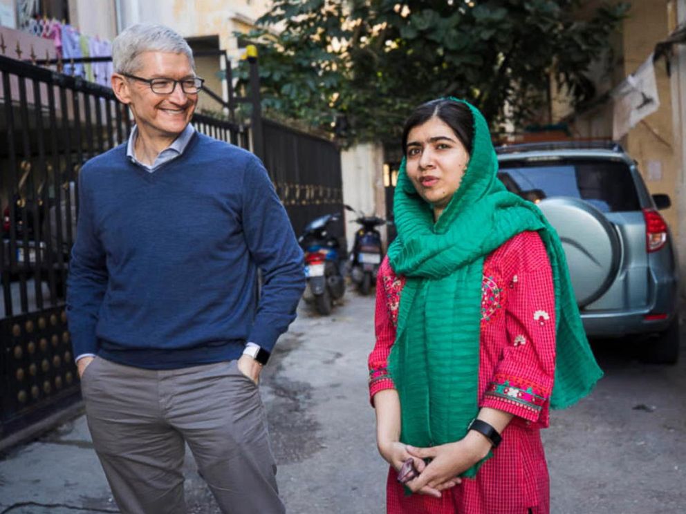 PHOTO: Activist and Nobel Peace Prize Laureate Malala Yousafzai and Apple CEO Tim Cook are collaborating on education for women and girls. The two met to discuss the effort with ABC’s Terry Moran in Beirut, Lebanon, Jan. 20, 2018.