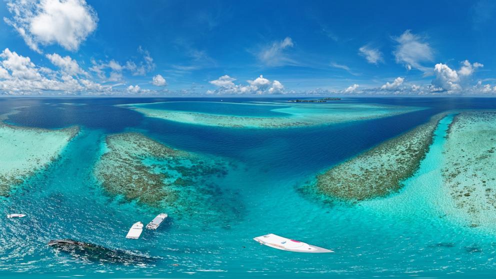 PHOTO: Panoramic view of Vaavu Atoll, near Keyodhoo, Maldives.