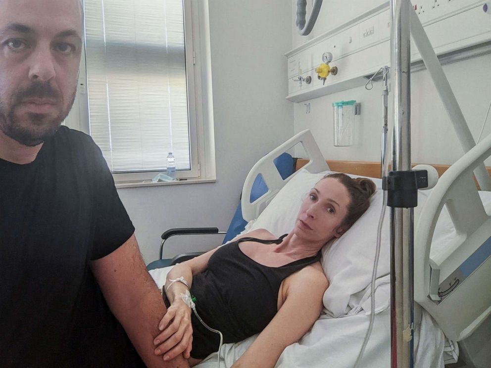 PHOTO: Jay Weeldreyer and his partner Andrea Prudente at the Mater Dei hospital in Msida, on the Mediterranean island nation of Malta.