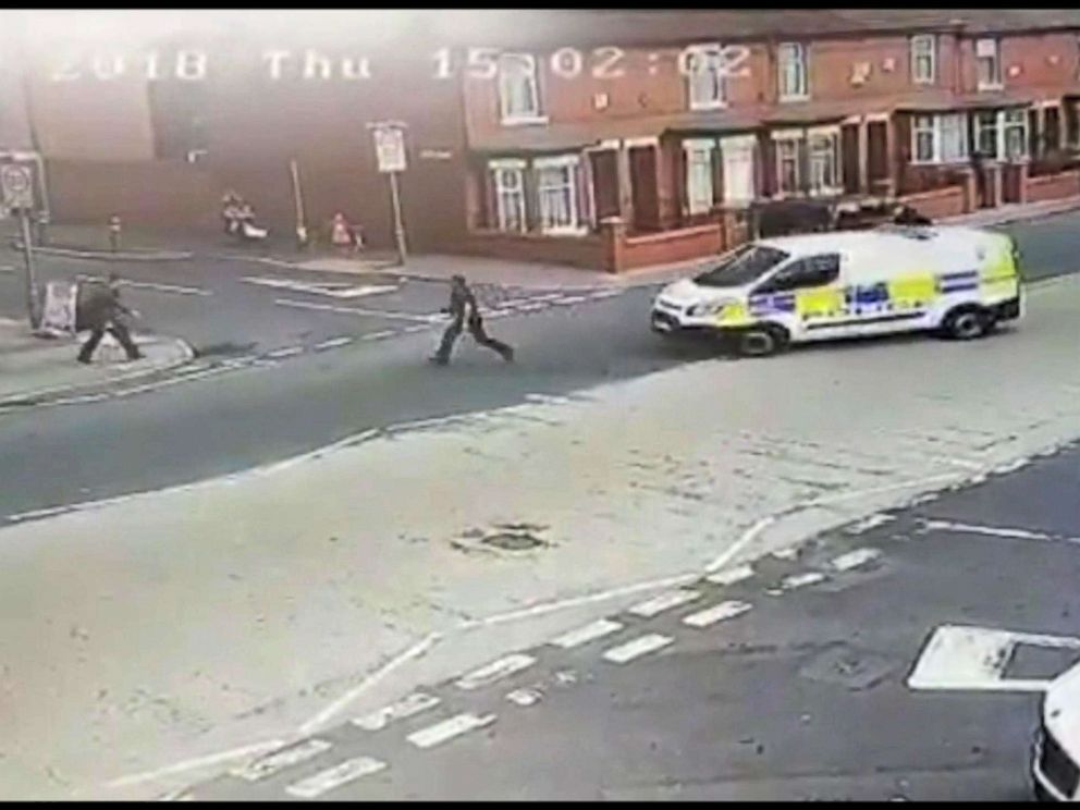 Video captures moment when officer is struck by police van driven by ...