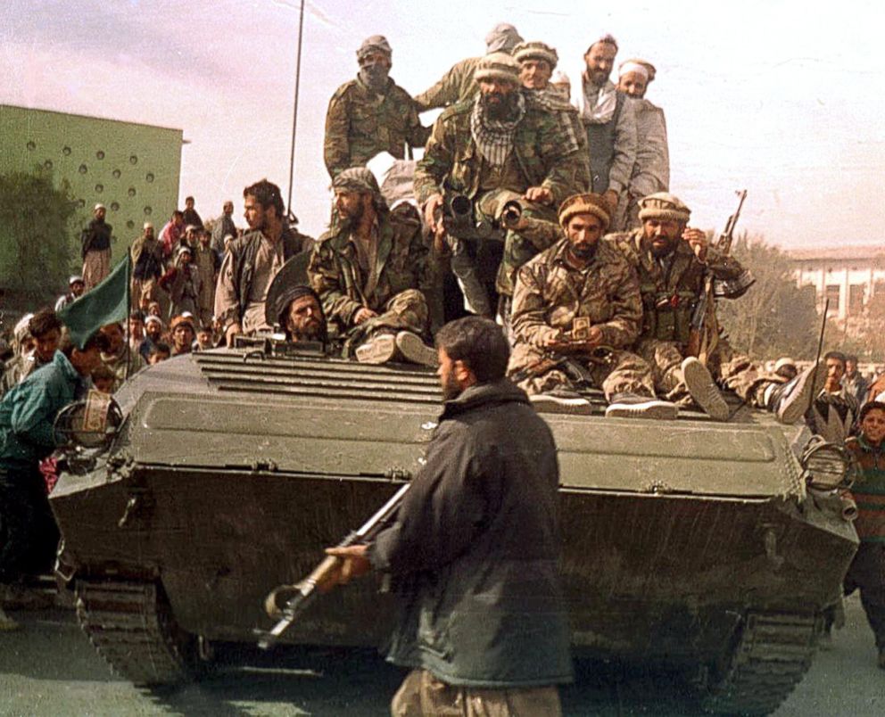 PHOTO: Security forces from the Northern Alliance enter Kabul, Nov. 13, 2001.