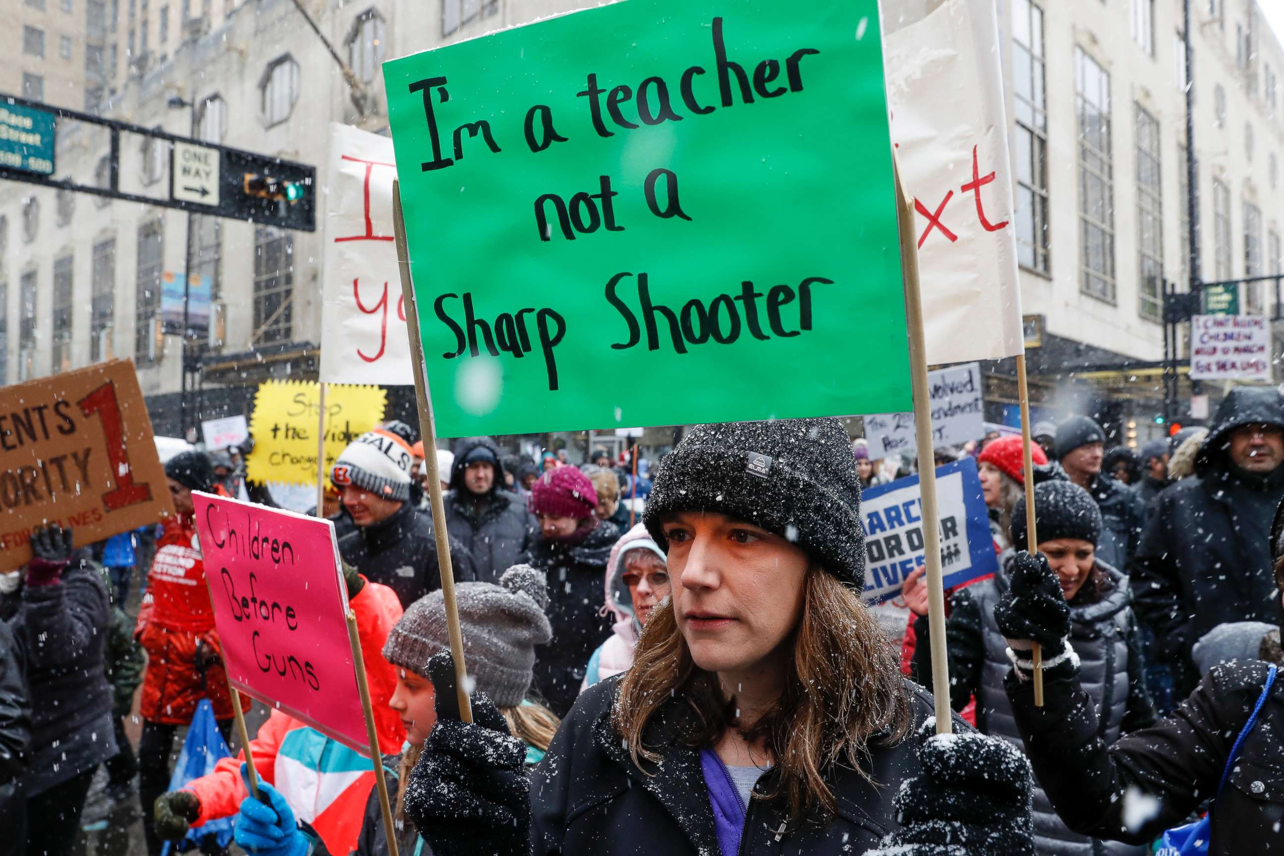 PHOTO: Demonstrators attend a March for Our Lives rally, March 24, 2018, in Cincinnati.