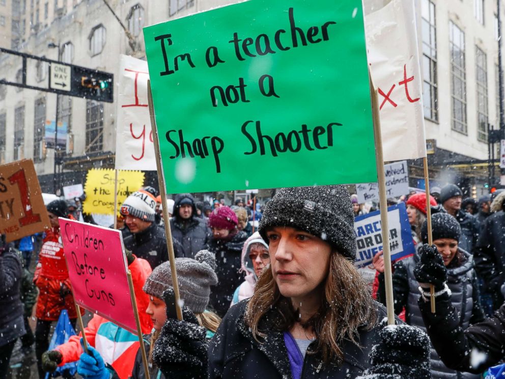 PHOTO: Demonstrators attend a March for Our Lives rally, March 24, 2018, in Cincinnati.