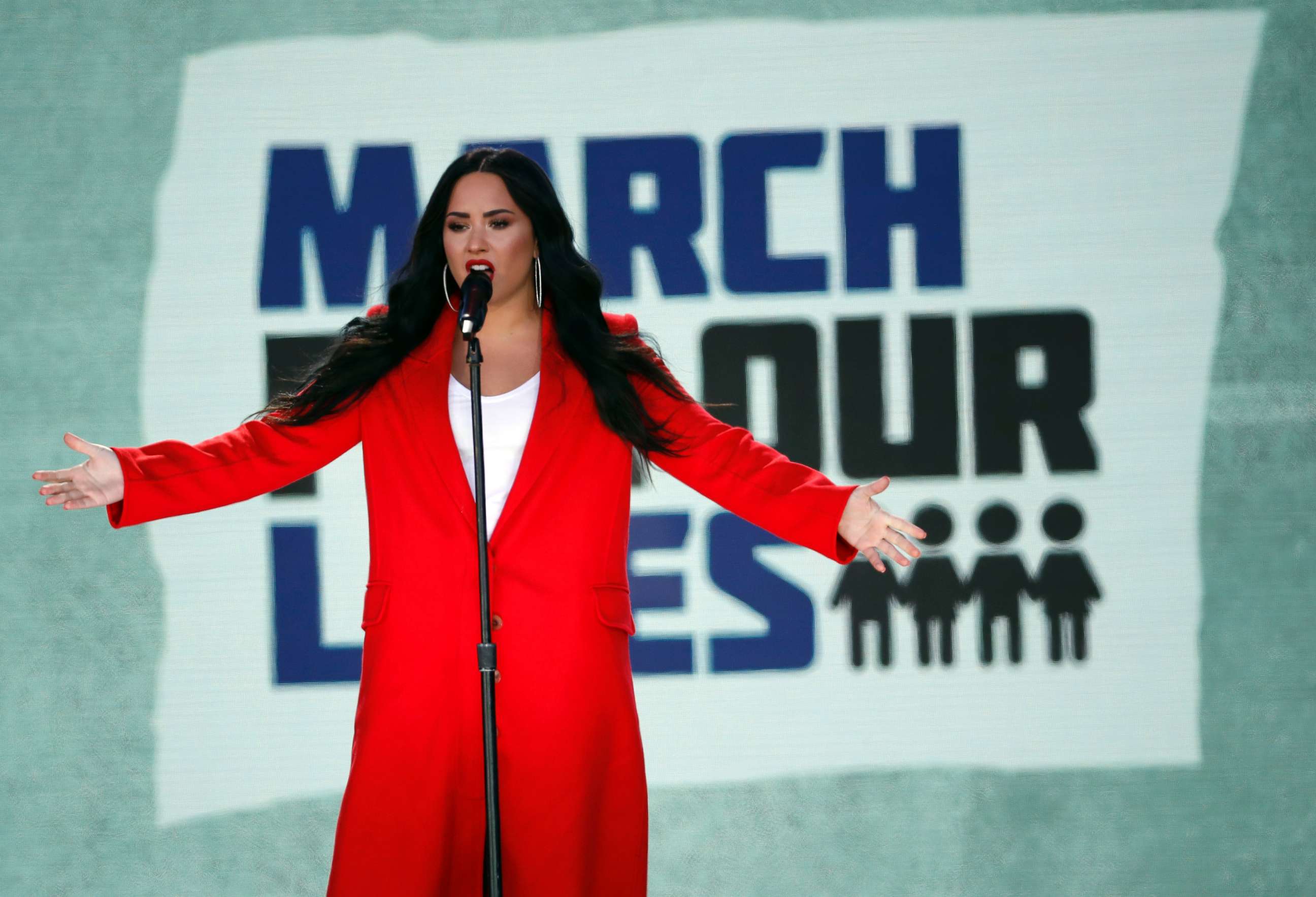 PHOTO: Demi Lovato performs "Skyscraper" during the March for Our Lives rally in support of gun control, March 24, 2018, in Washington D.C.