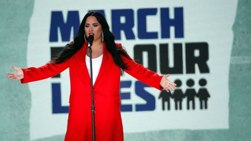 PHOTO: Demi Lovato performs "Skyscraper" during the March for Our Lives rally in support of gun control, March 24, 2018, in Washington D.C.
