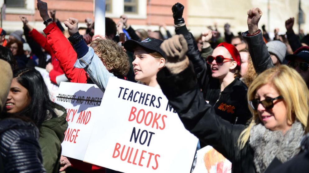 PHOTO: Demonstrators attend the March for Our Lives rally in New York, March 24, 2018. 