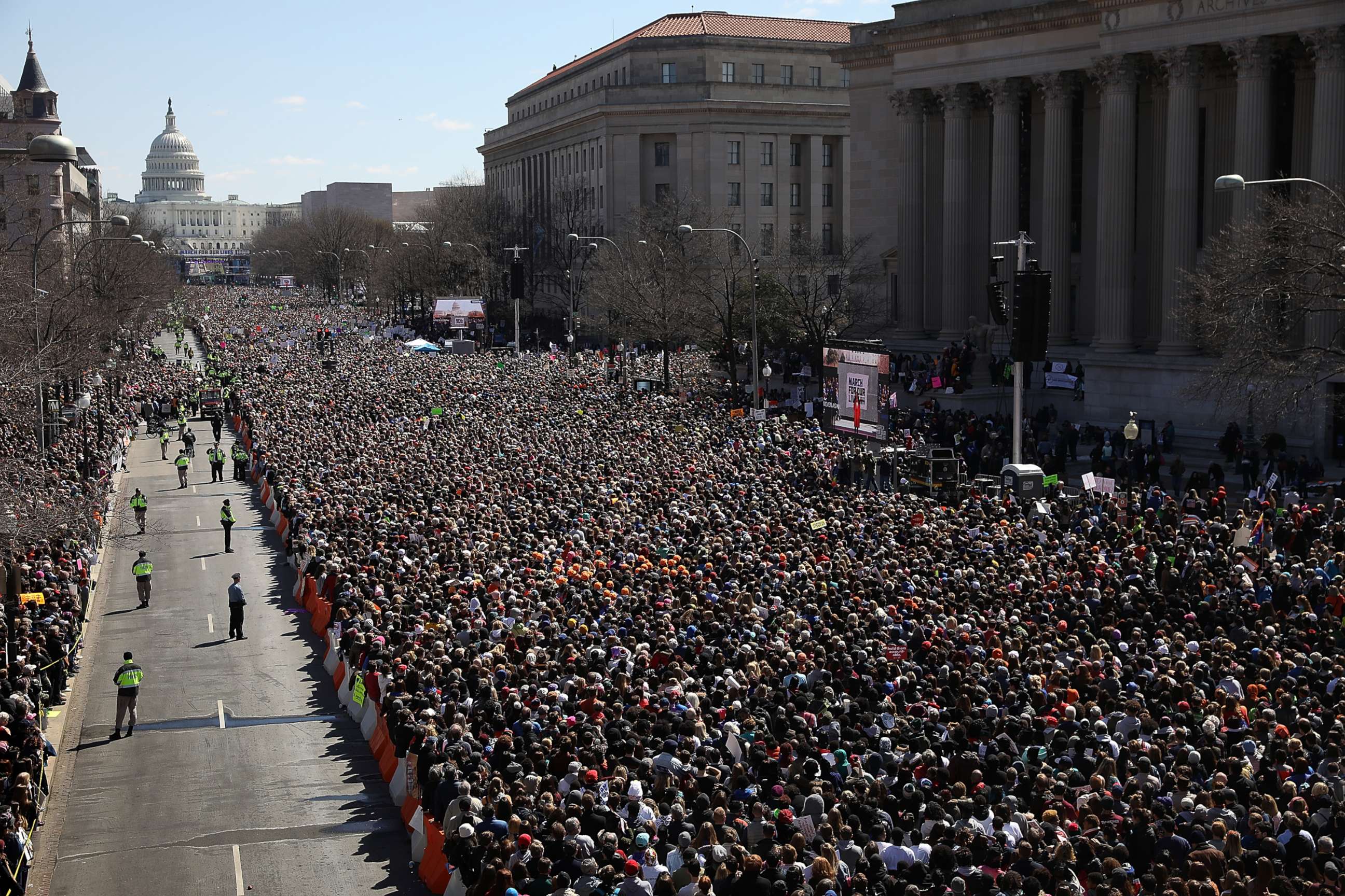 PHOTO: Demonstrators attend the March for Our Lives rally, March 24, 2018, in Washington, D.C.