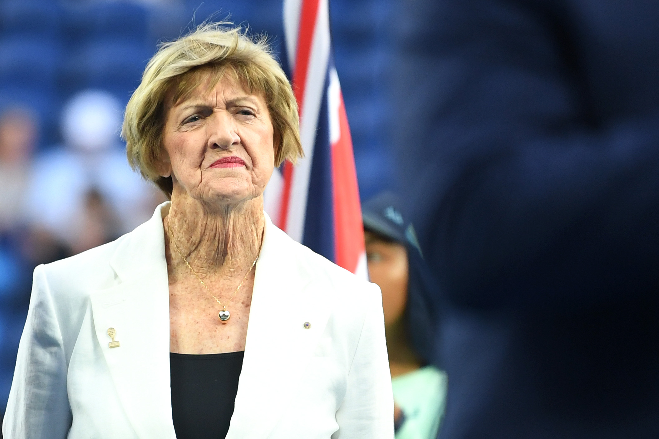 PHOTO: Margaret Court looks on during a Tennis Hall of Fame ceremony on day nine of the 2020 Australian Open at Melbourne Park on Jan. 28, 2020 in Melbourne, Australia. 