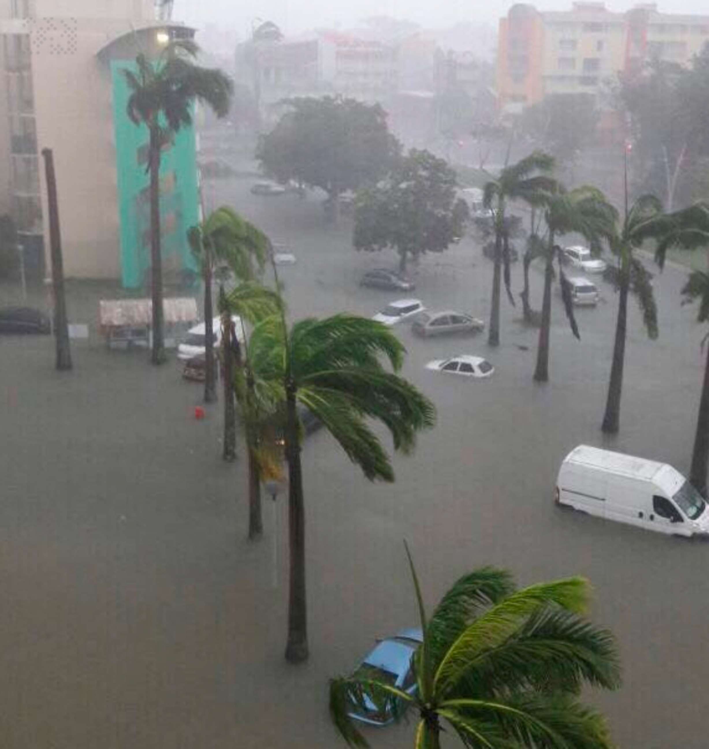 PHOTO: Hurricane Maria battered the small Caribbean islanda of Guadeloupe after it made landfall, Sept. 19, 2017.