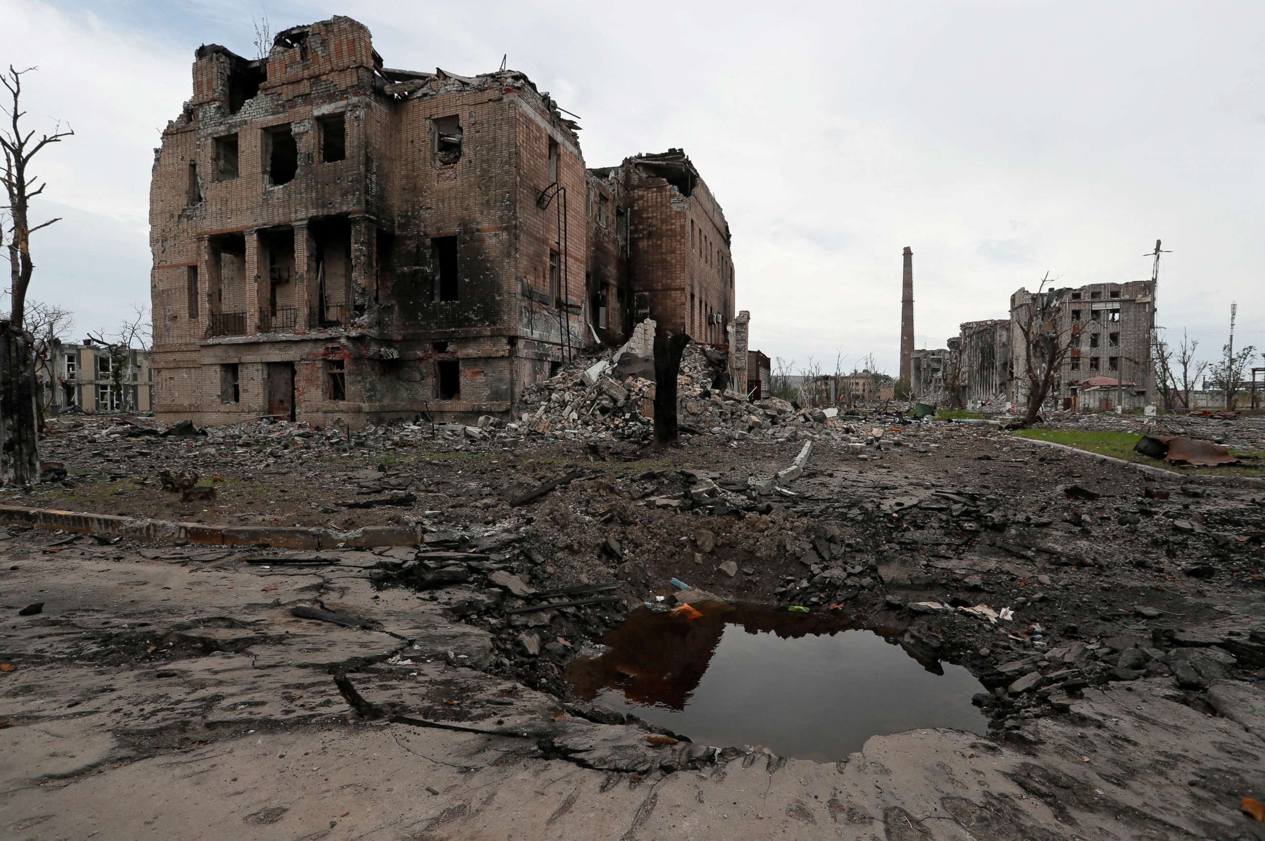 PHOTO: A view shows destroyed facilities of Azovstal steel plant during Ukraine-Russia conflict in the southern port city of Mariupol, Ukraine May 22, 2022.