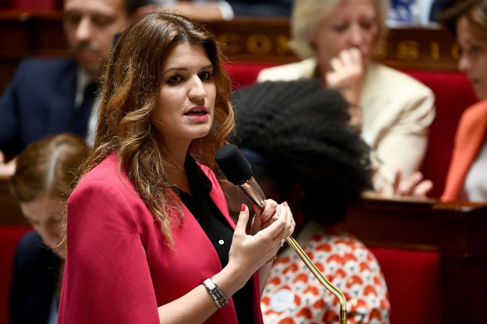 PHOTO: French Junior Minister for Gender Equality Marlene Schiappa speaks during a session of the French National Assembly in Paris, July 9, 2019.