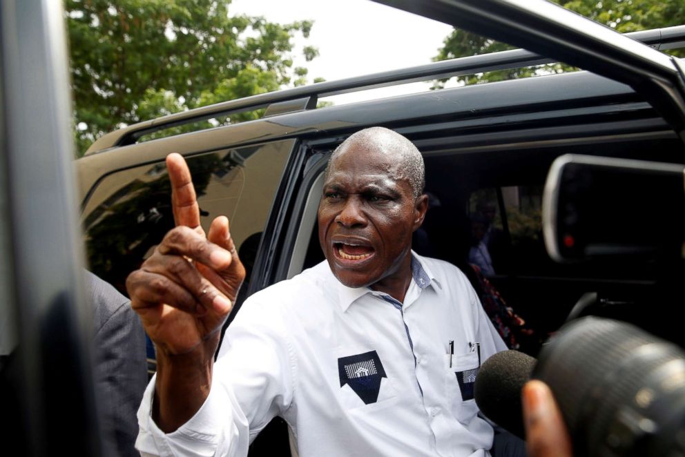 Martin Fayulu, runner-up in Democratic Republic of Congo's presidential election after delivering his appeal contesting the CENI results of the presidential elections at the constitutional court in Kinshasa, Democratic Republic of Congo, Jan. 12, 2019.