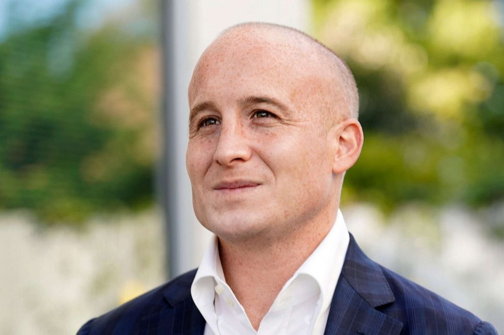 PHOTO: U.S. Rep. Max Rose, D-N.Y., poses for a portrait outside his office in Staten Island, Oct. 8, 2020, in New York City.