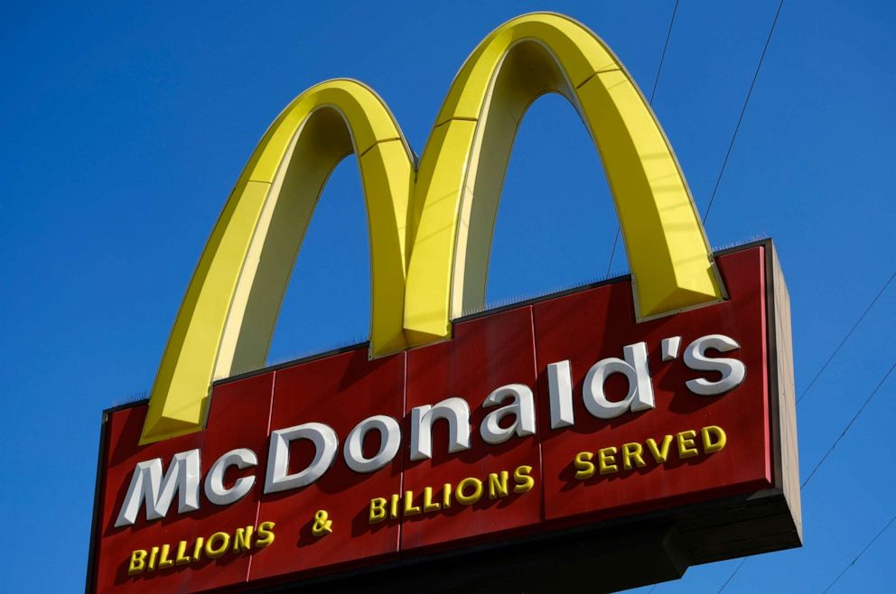 PHOTO: A McDonald's sign above the fast food restaurant near downtown Los Angeles, Nov. 25, 2019.