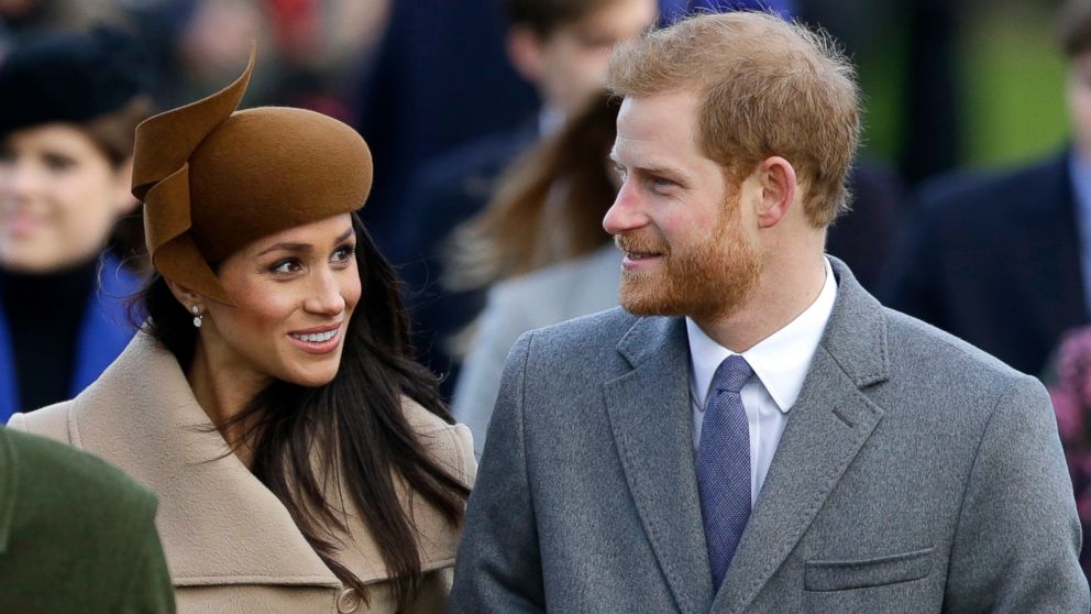 PHOTO: Prince Harry and his fiancee Meghan Markle arrive to attend the traditional Christmas Day service, at St. Mary Magdalene Church in Sandringham, England, Dec. 25, 2017.