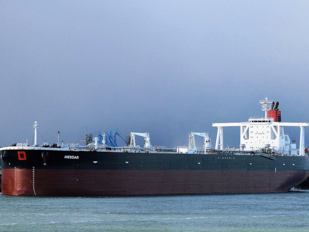 PHOTO: In this May 2, 2013 photo the Liberian-flagged oil tanker Mesdar is seen at an unknown location.
