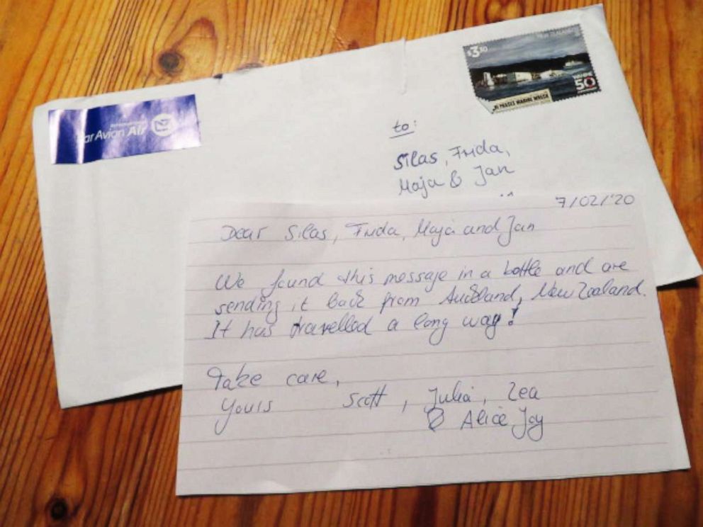 PHOTO:  Julia Gogos threw a message in a bottle into the Rhine River in Germany eight years ago. Last week, she received a response from New Zealand.