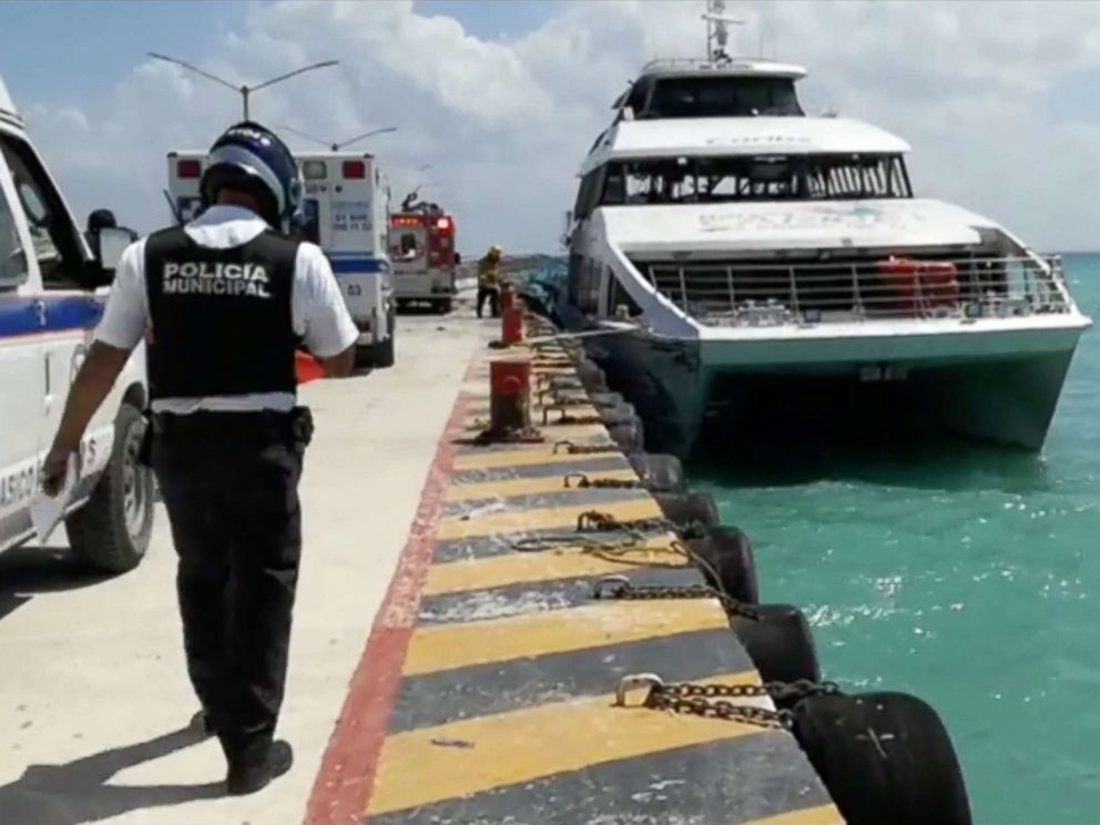 PHOTO: Emergency crews attend to the scene of an explosion at Playa del Carmen, Quintana Roo, Mexico, Feb. 21, 2018, in this still image obtained from social media video.