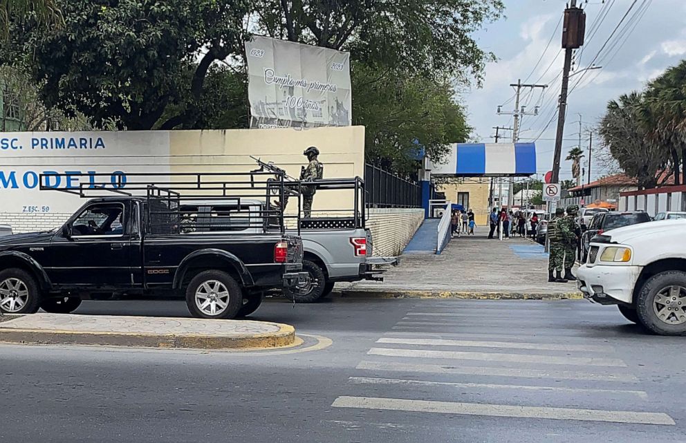 PHOTO: Mexican authorities search for evidence as they work to locate four Americans who were shot by gunmen and then kidnapped shortly after crossing the border with Brownsville, Texas, in Matamoros, Mexico, March 6, 2023.
