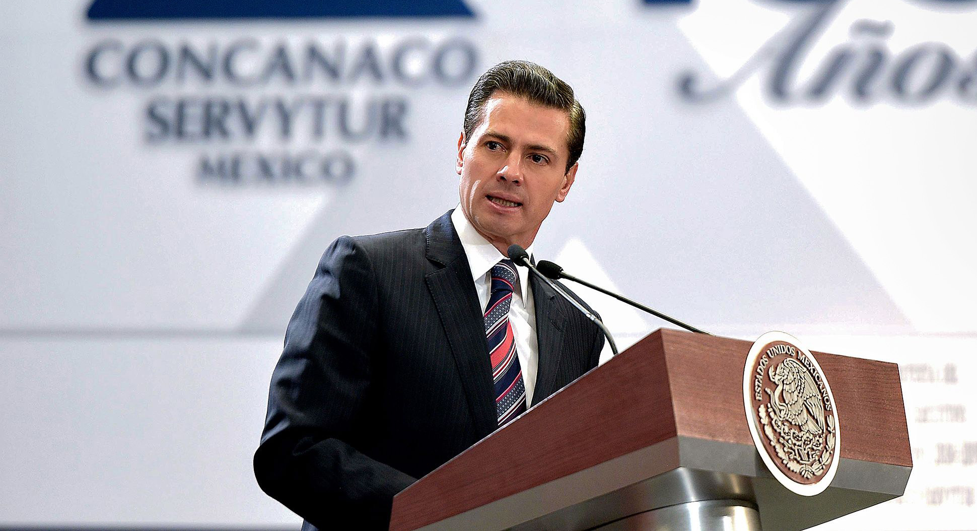 PHOTO: Mexican President Enrique Pena Nieto speaks at a ceremony at the official residence of Los Pinos, in Mexico City, Mexico, June 20, 2018.