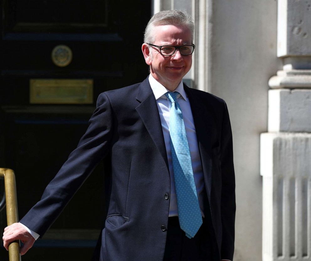 PHOTO: Britain's Secretary of State for Environment, Food and Rural Affairs Michael Gove is seen outside the Cabinet Office in London, May 14, 2019.