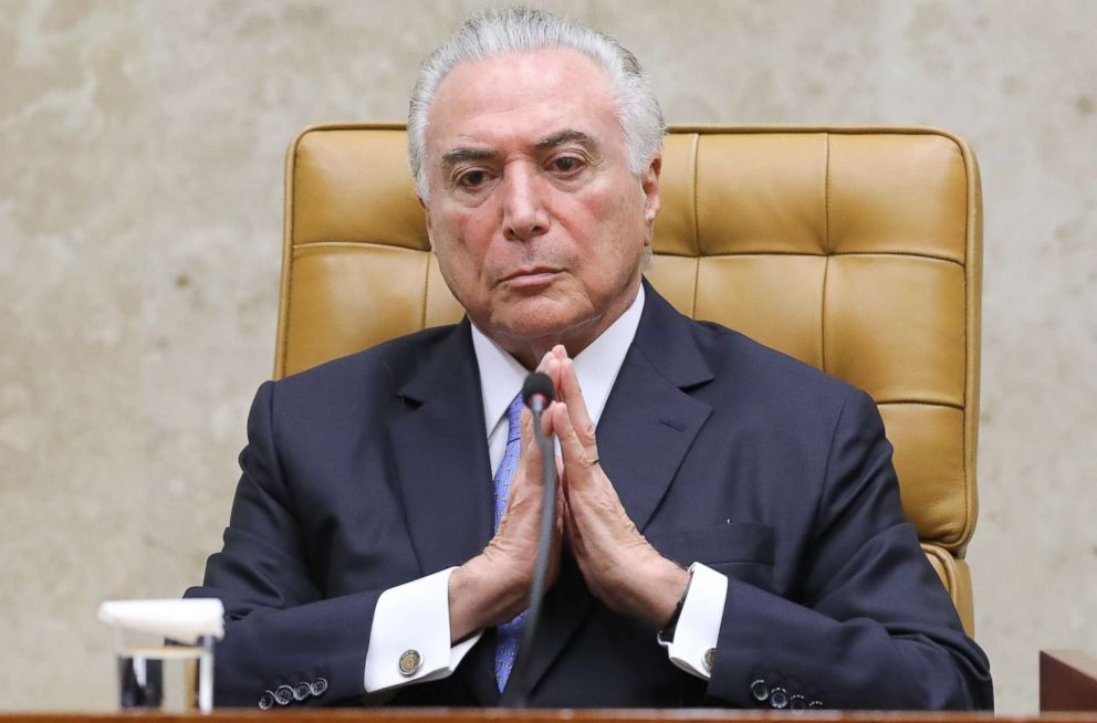 PHOTO: Michel Temer, Brazil's president, listens during the Federal Supreme Court's first session following the judicial recess in Brasilia, Brazil, Feb. 1, 2018.