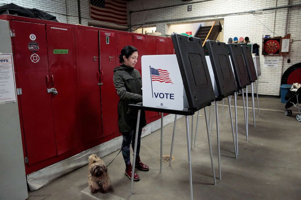PHOTO: Voters cast their ballots in the Democratic primary election in Detroit, March 10, 2020. 