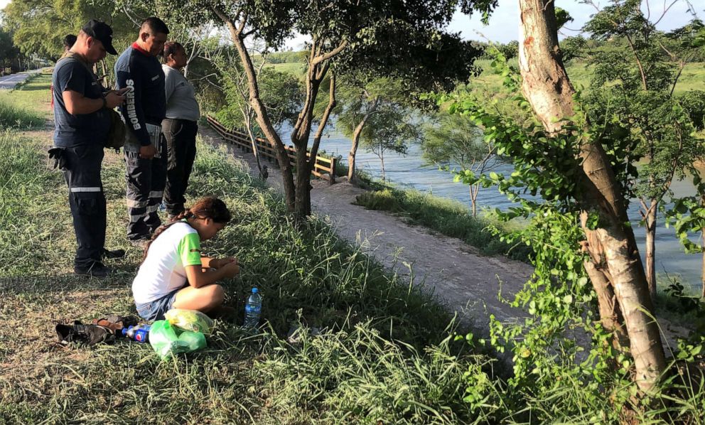 PHOTO: Salvadoran migrant Tania Avalos sits during a search for her husband Oscar Alberto Martinez Ramirez and her daughter Valeria in Matamoros, Mexico, June 23, 2019.