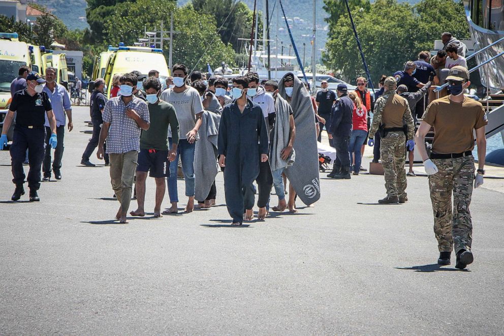 PHOTO: Migrants arrive at the port of Kalamata, following a rescue operation, after their boat capsized at open sea, in Kalamata, Greece, June 14, 2023.