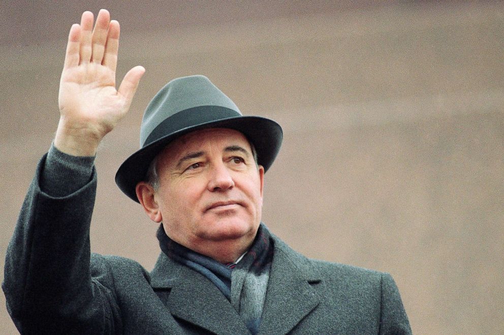 PHOTO: Soviet President Mikhail Gorbachev in Red Square during a Revolution Day celebration, in Moscow, Nov. 7, 1989.
