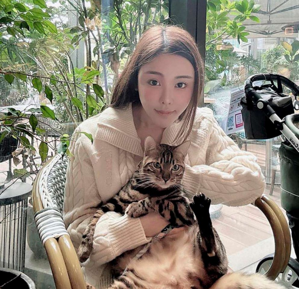 PHOTO: In this photo taken and provided by Pao Jo-yee, model Abby Choi, holding a cat, poses for a photo on Feb. 11, 2023, in Hong Kong.