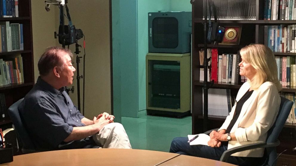 PHOTO: ABC's Martha Raddatz interviews South Korean presidential adviser and ambassador-at-large Moon Chung-in about the Trump administration's response to the North Korean crisis.