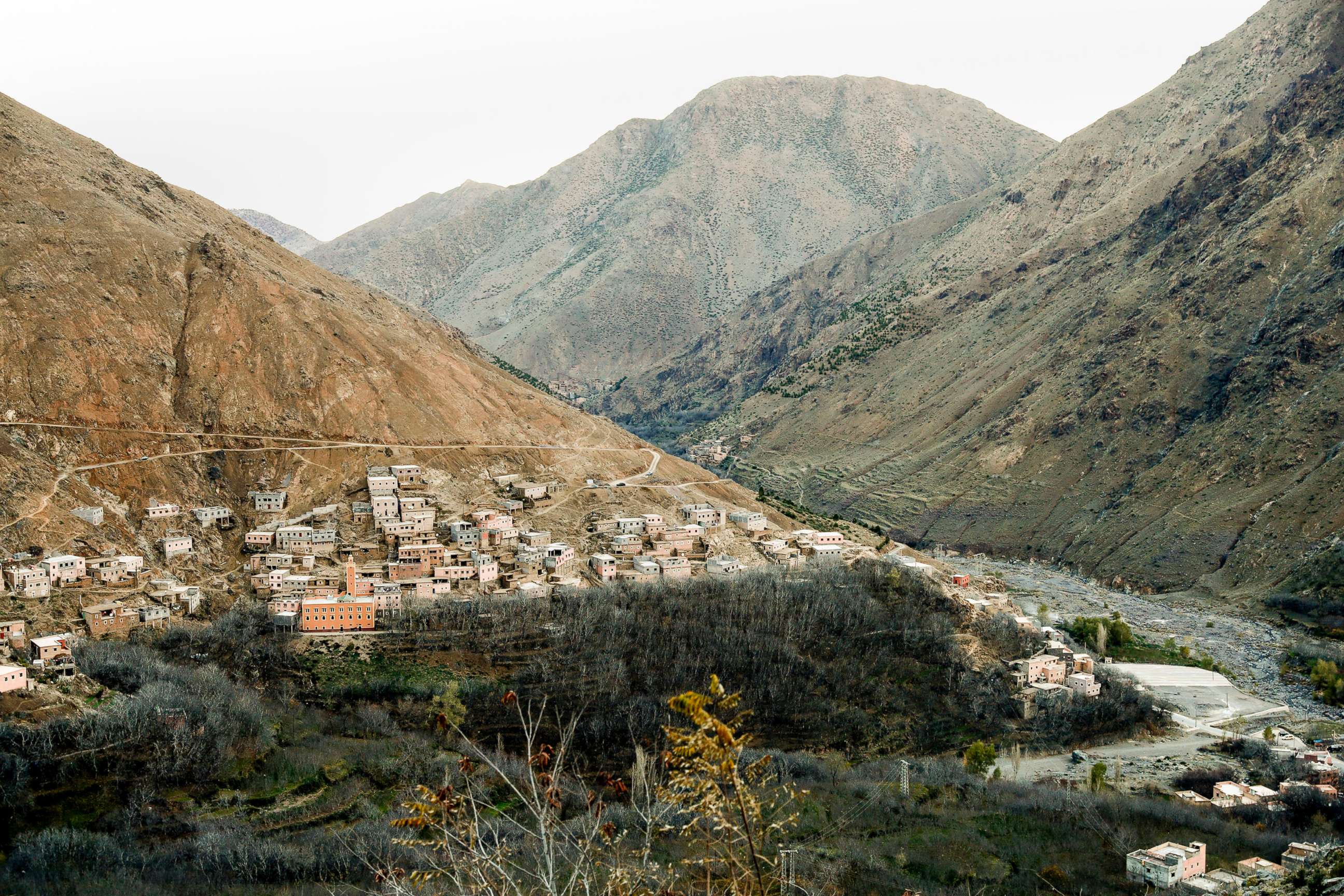 PHOTO: The remote village of Imlil nestled on the slopes of the Atlas mountains in Morocco, Dec. 20, 2018, about six miles from the spot where the bodies of two Scandinavian women were found.