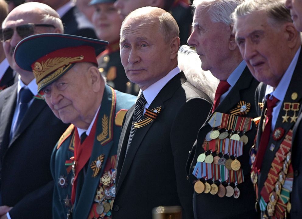 PHOTO: Russian President Vladimir Putin attends the Victory Day Parade in Red Square in Moscow, June 24, 2020.
